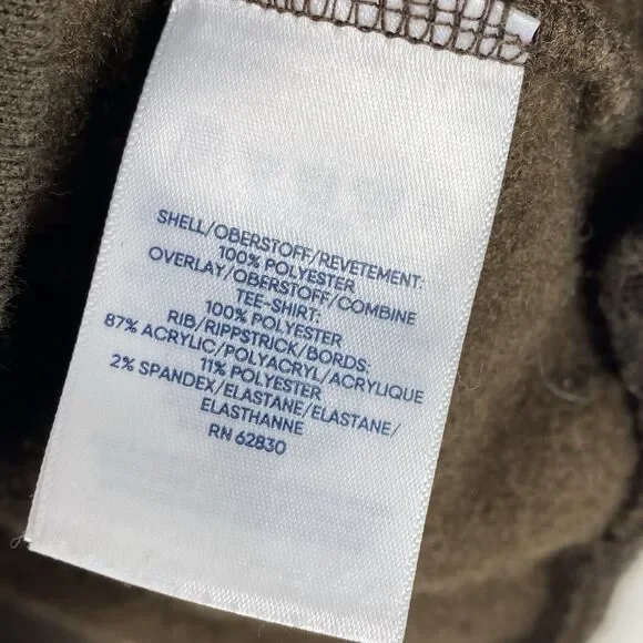 Lands End Mens XL Teddy Sherpa Fleece Snap Pullover Sweater Brown Outerwear - Picture 8 of 8